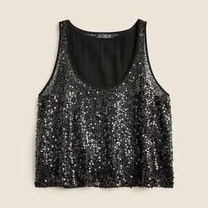 J. Crew Factory Black Sequin Tank Top NWT